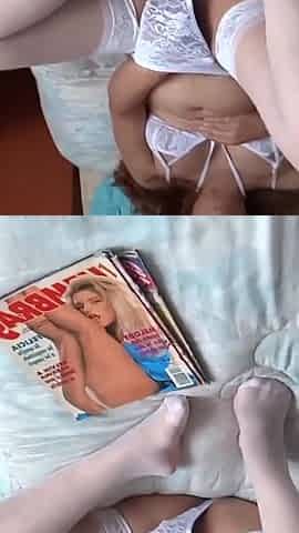 My Horny Wife's First Masturbation Watching Porn Magazines