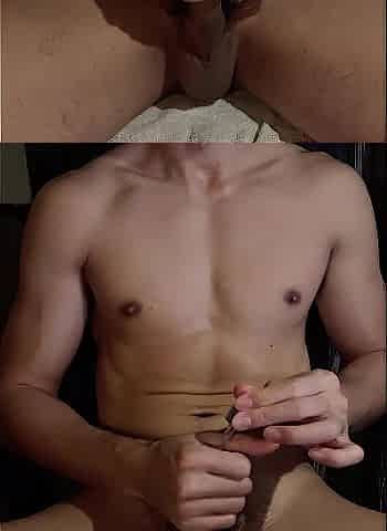 Str8 man edging hard weenie to explosive release