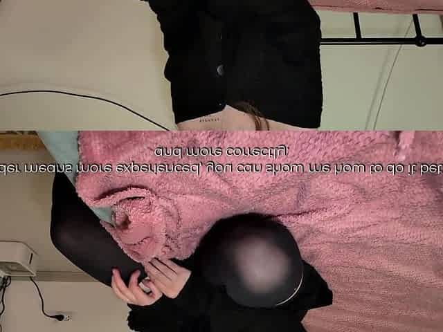 Footjob and Skirt Pulled Up - Anything for Dad's Friend - POV Footjob