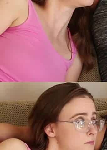 Two horny lesbian chicks want to lick each other's pussy on the couch
