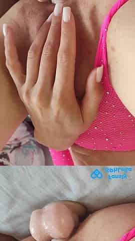 Caressing a Wet Pussy with. Dildo in the Ass