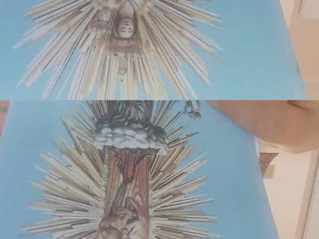 blasphemous! drawing penises on the virgin mary