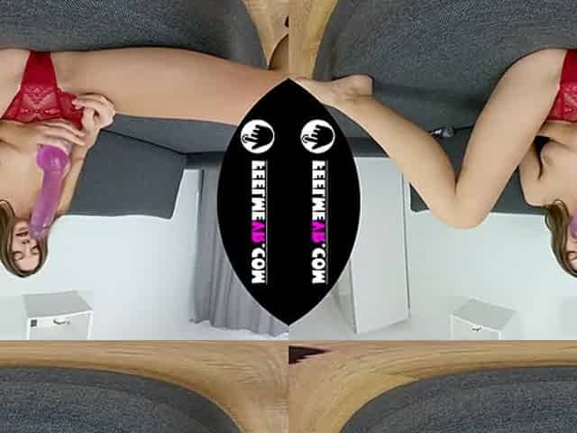 Virtual Reality 180vr Rebeka Ruby Masturbates With Big Pink Fake Dick - FeelMeVR