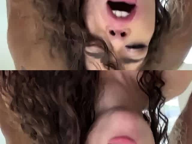 Interracial blowjob for brunette sucking big black cock