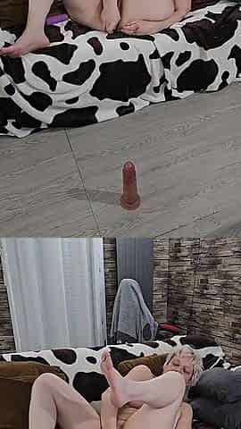 A Big Dildo for My Pussy, a Double Dildo for My Pussy and My Ass, a Real Slut
