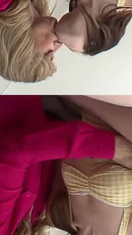 Mature lady and brunette teen fuck each other