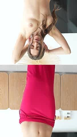 Deep Blowjob and Swallow Cum Hot GF in Red Dress