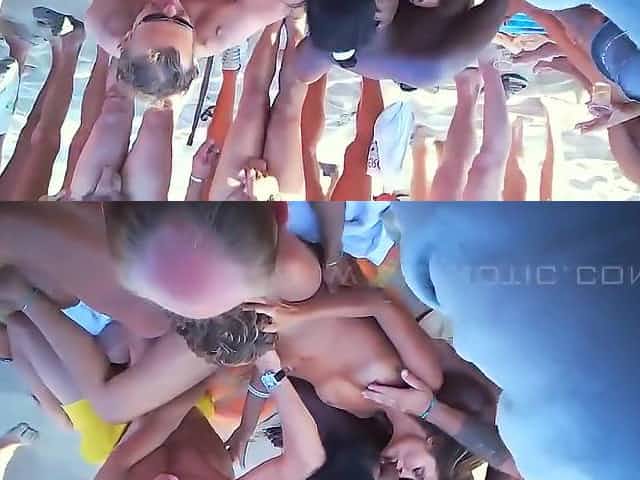 Public Sex On A Nude Beach Pleasing The Crowd