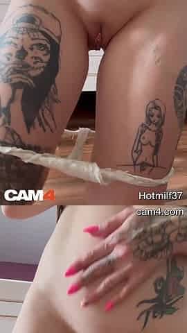 Hotmilf37 tattooed mother I'd like to fuck squirts for the 1st time CAM4