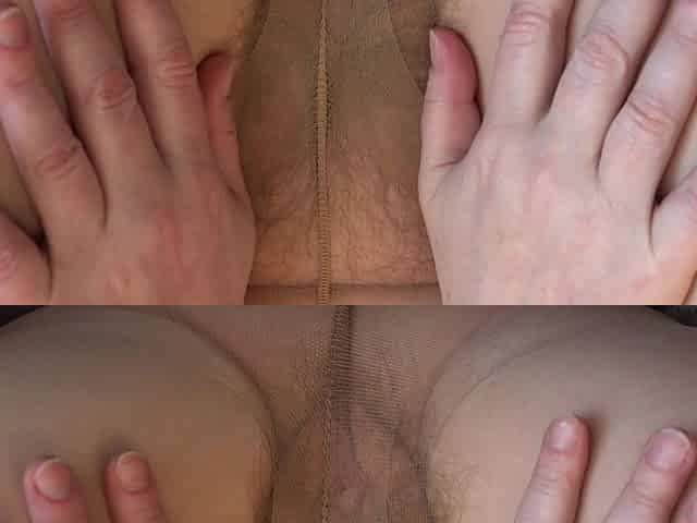 Take My Hairy Pussy in Nylon Pantyhose. the Mature BBW Spreads Her Legs and Cums Close-up.
