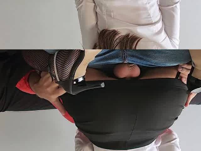 Excited secretary is banging with office boss for a salary increase