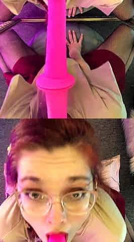 Amateur redhead poses and masturbates with toys