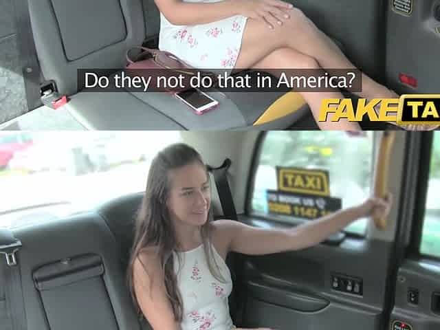 Horny flexible american babe in fake taxi