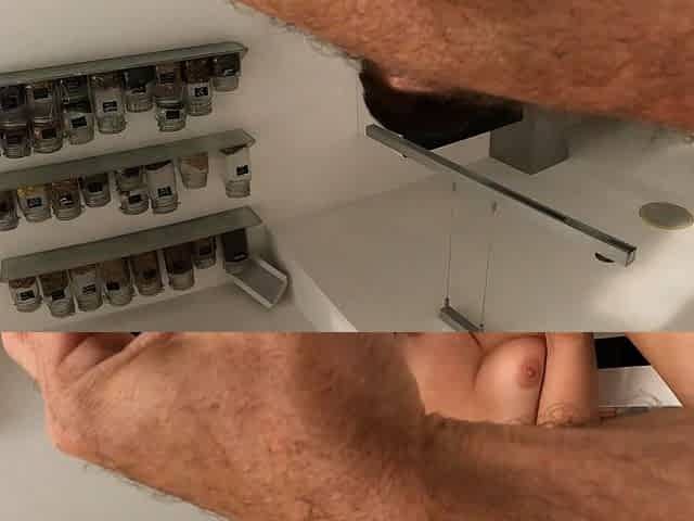 Girl Masturbates With Bananas In Kitchen