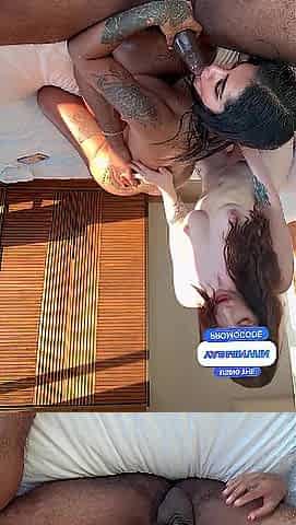 Yasmina Khan and Troy Francisco 1ST interracial 3some with Reislin ends in double facial