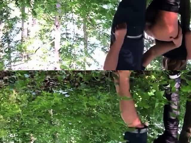 big ass Gorgeous blonde enjoying anal sex in the woods