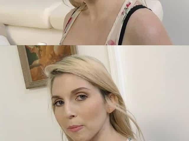 Christie Stevens talking ribald whilst doing a tugjob