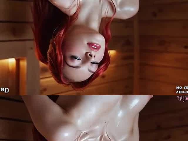 Pretty redhead screws in a sauna and gets cum in her vagina (AI-Generated) AixXxShaD