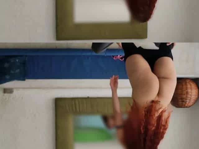 Curvy Sexy Plump-assed Redhead Hottie Dances Strip & Enjoys Doggy-style Anal