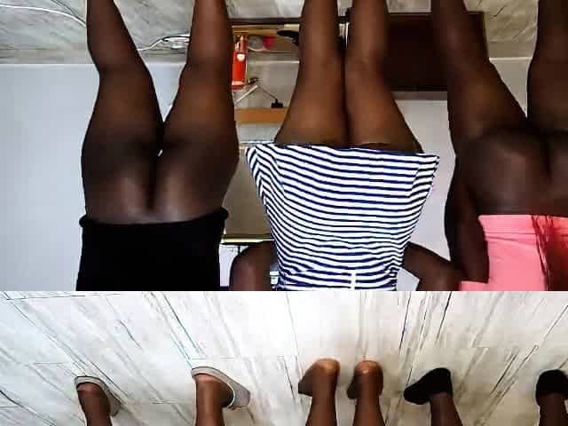 Black and round asses