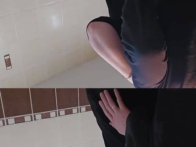 A Caught His Wife Getting Ready In The Bathroom, So He Fucked Her With Horny Husband
