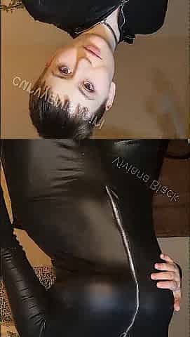 Cum with me leather bodysuit GFE joi cum jointly