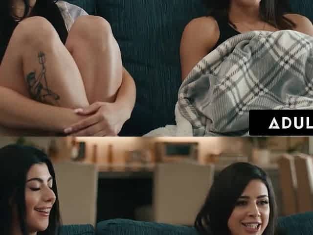Adorable brunette hotties share awesome lesbian kinks while at home