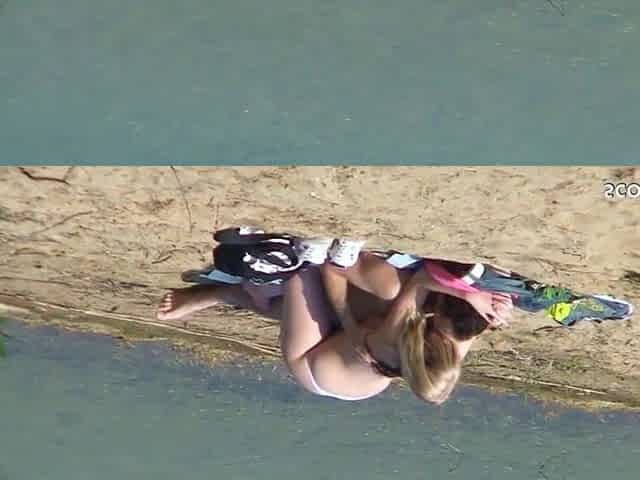 Real Teen Pair on German Beach, Voyeur Bang with Stranger