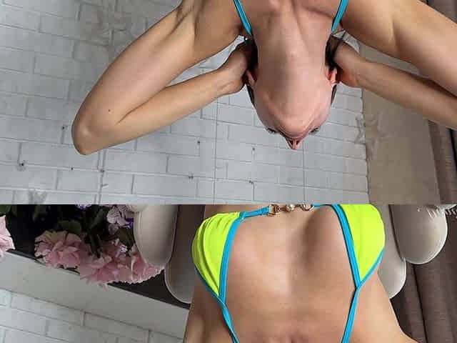 Neck Stretching Back in Bikini