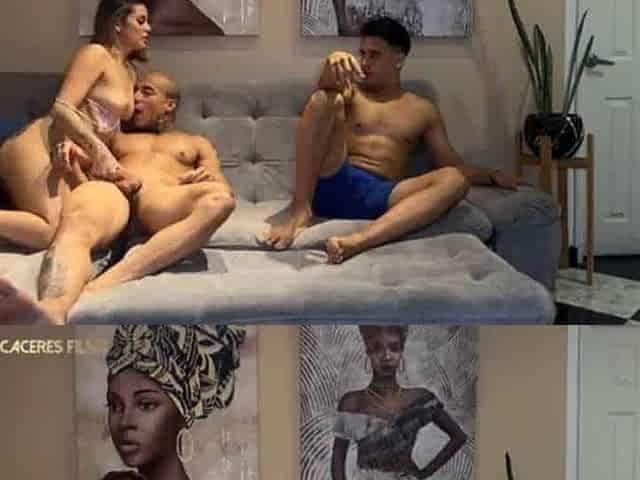 Girlfriend threesome with friend