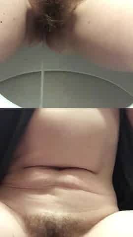 Power Pissing From a Perfect Hairy Pussy in Public Toilets