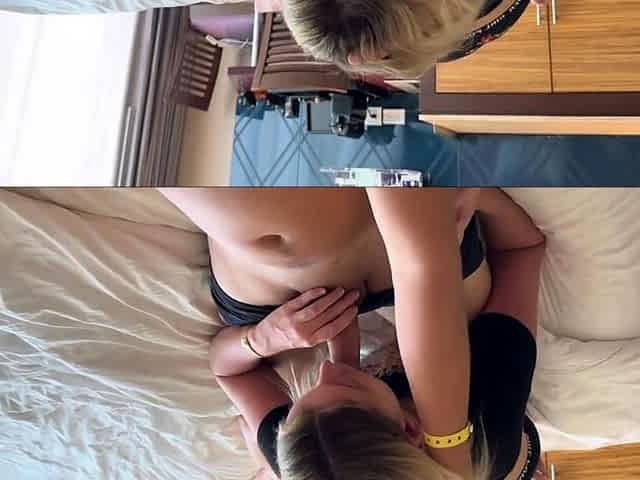 Blonde Latina Stepsister Catches Me Jerking Off to Her Nudes