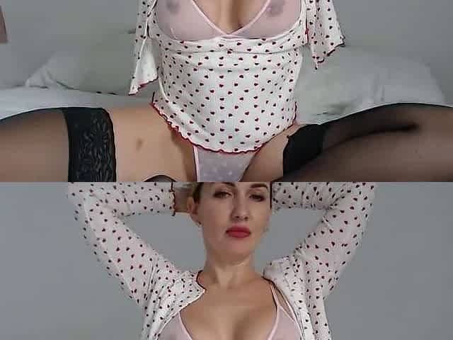 A Sexy Blonde Fingers Herself Solo