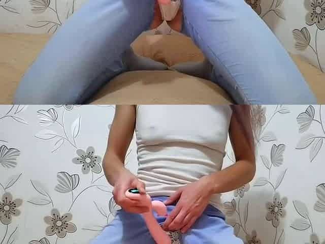 Big-Ass Babe Masturbates to Orgasm with Sex Toy on Webcam