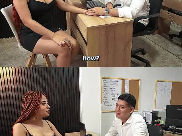 Redhead beauty knows her large boobs can make her get that desired job - Horvex & Celeste Alba