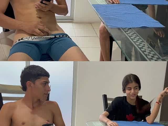 I'm Masturbating in the Kitchen, My Stepsister Arrives and Gives Me Some Delicious Sits