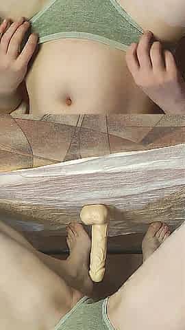 I pee on my feet whilst masturbating my curly snatch with a vibrator