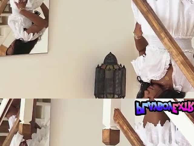 Huge titted black teen Selene Kitt introducing her lovely darksome twat