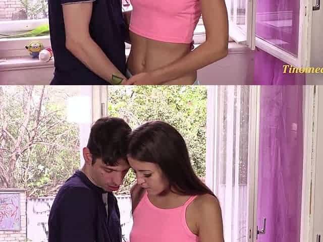 slender teen pair in new love