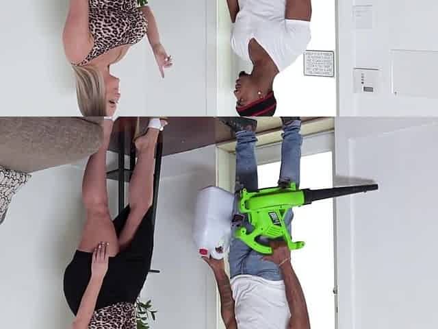 Seeing that her stepdaughter meets with a black guy, the stepmom joins in on the fun