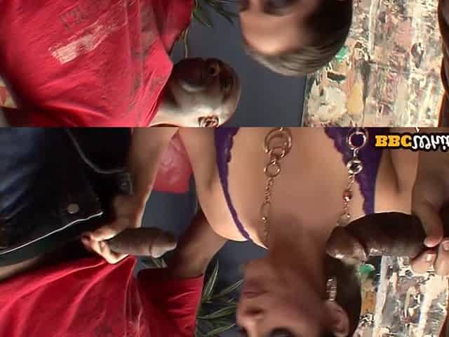 Bigbooty slut double penetrated by BBCs