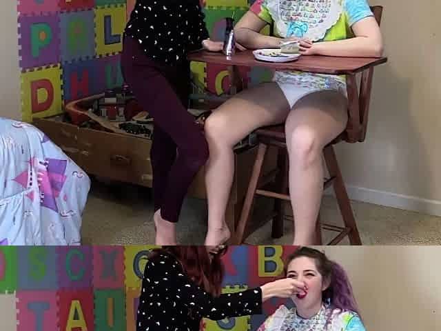 Stephanie, Red & Picky: Caught in High Chair by Friend