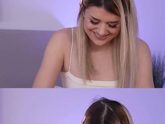 Sweet and slender blonde tries to handle this huge meat in her mouth and pussy at acasting