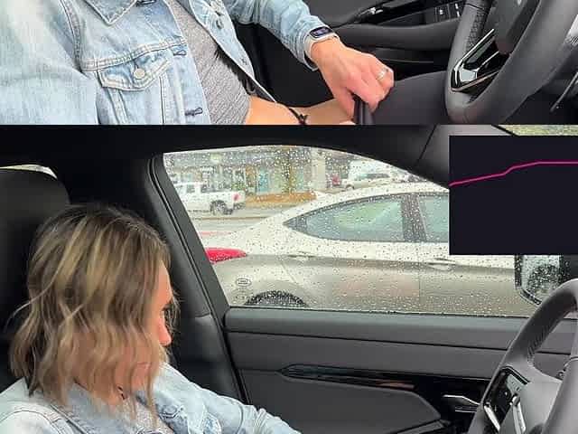 Cumming hard in public drive thru with Lush remote controlle