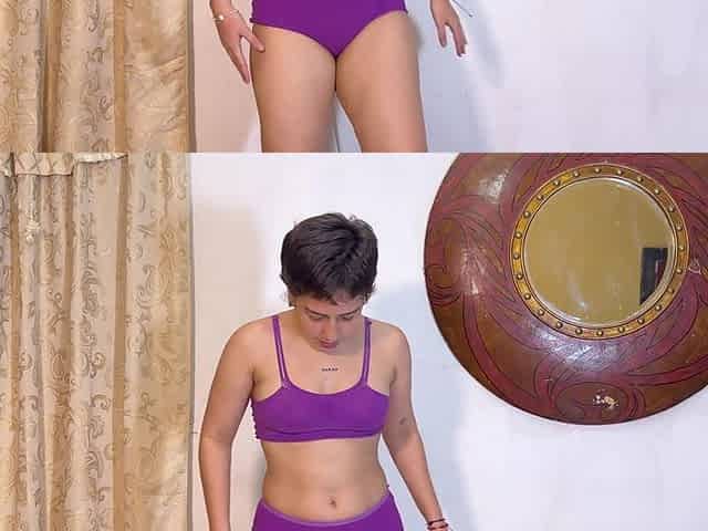 Latina Takes Her Clothes off and Works Out