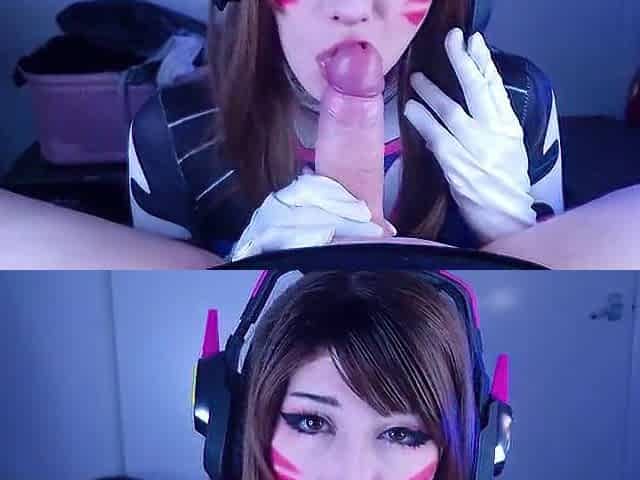 D.Va Cosplay screws with large butt & large bazookas overspread in cum, thighjob and armpitjob - Overwatch TRAILER