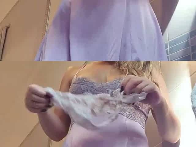 Hot blonde no panties