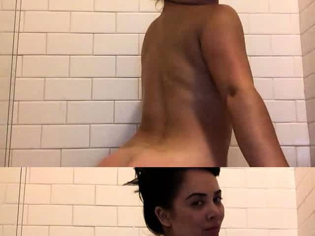 Amateur brunette Michelle with small tit