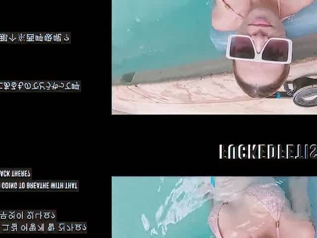 compilation slim golden-haired moist pool bathtub recent w14