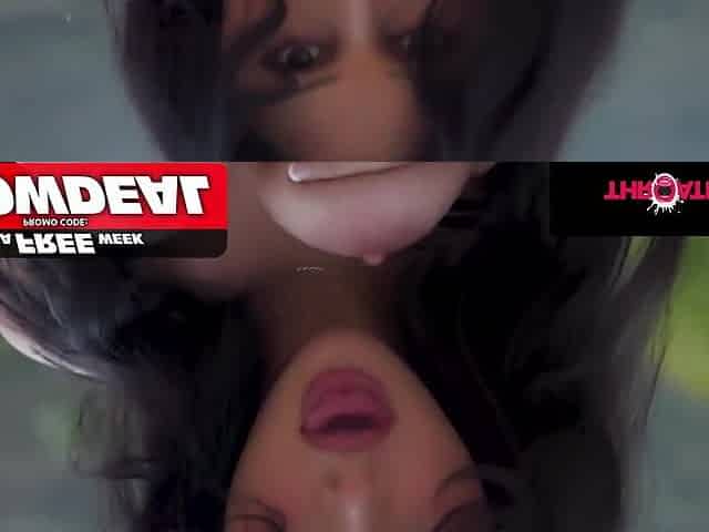 Brunette Bitch Gets On Her Knees To Deepthroat A Cock While He Records